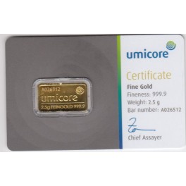 2,5 Gramm Goldbarren im Blister