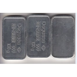 100 Gramm Silberbarren versch. Hersteller Resale