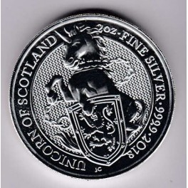 Queens Beasts Silbermünze 2oz - Unicorn of Scotland 