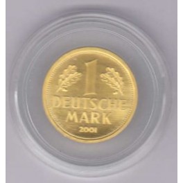 Goldmünze 1 DM Deutsche Mark 2001 gekapselt