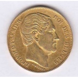  20 Francs Leopold I. 1865 Belgien Goldmünze