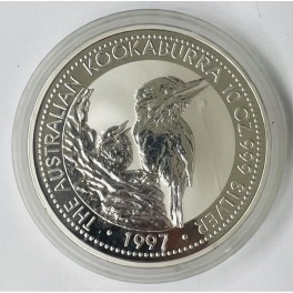 SELTEN!!!! 10oz Silbermünze Kookaburra 1997 10 Dollar gekapselt