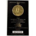 Goldmünze Olympiade 1984 Fackelläufer USA mit Zertifikat