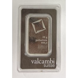 50g Palladiumbarren Valcambi im Blister