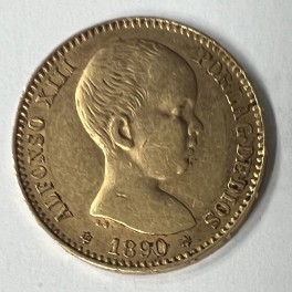 20 Pesetas Alfonso XIII. 1890 Goldmünze Spanien