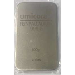 500g Palladiumbarren Umicore mit Zertifikat