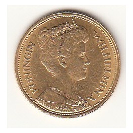 Goldmünze 5 Gulden Königin Wilhelmina