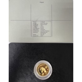 1 Asharfi Goldmünze Jahr des Kindes Nepal