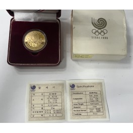 1/2oz 25.000Won Folkloretanz 1988 inkl. Box/Zertifikat Goldmünze