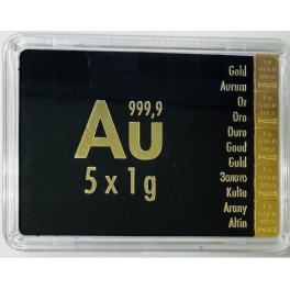 5x 1 Gramm Goldbarren CombiBar