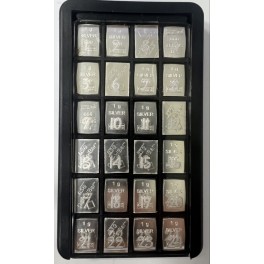 24x 1g Weihnachtskalender Silberbarren CombiBar 