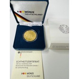 100 Euro Meisterwerke dt. Literatur zerbr.Krug  mit Box und Zertifikat