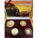 BIG FIVE Set Elefant Goldmünzen 2018 in edlem Holzetui + Zertifkat