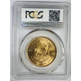 1oz Krügerrand 1991 PCGS Goldmünze "Coin Slab"