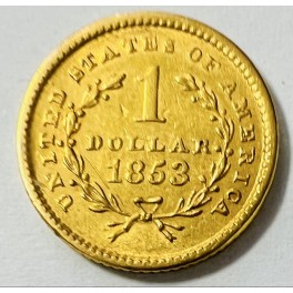 Rarität: 1 Dollar Liberty Head 1853 Goldmünze