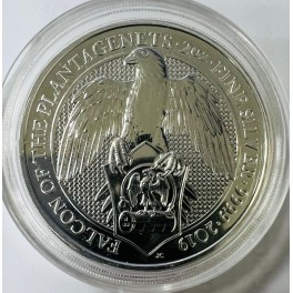Queens Beasts Silbermünze 2oz - Falcon of the Plantagenets