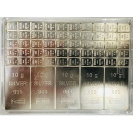 100x 1g Silberbarren Combi Bar Valcambi im Blister