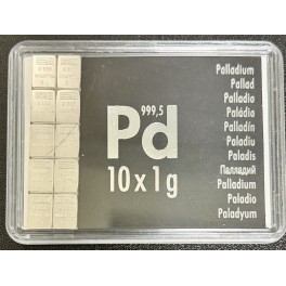 10x 1 Gramm Palladiumbarren CombiBar