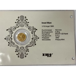 1/10oz Isle of Man Angel 1985PM Goldmünze Großbritanien
