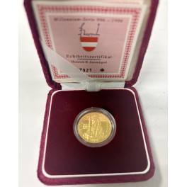 "Heinrich II. Jasomirgott" 500 Schilling Österreich in Box mit Zertifikat