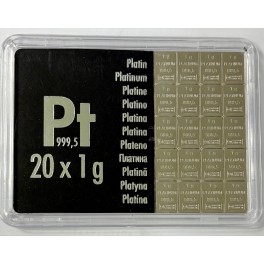 20x 1g Valcambi CombiBar Platinbarren