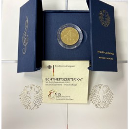 50 Euro Musikinstrument versch. Motive mit Box und Zertifikat Goldm&uuml;nze 
