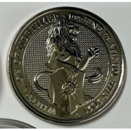 1oz Platinm&uuml;nze White Lion of Mortimer 2021