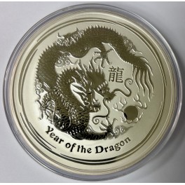 10oz Drache Lunar II Silberm&uuml;nze 2012 in Kapsel