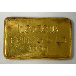 Sammlerst&uuml;ck: 100g Heraeus alte Form Goldbarren