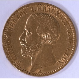 (RARIT&Auml;T) 20 Mark Wilhelm Herzog Braunschweig 1875, Berlin Goldm&uuml;nze
