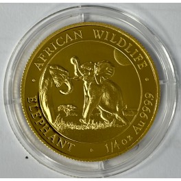 1/4oz Somalia Elefant 200 Shillings 2024 African Wildlife Goldm&uuml;nze