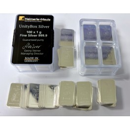 1 Gramm Neuware Silberbarren Heimerle+Meule 