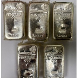 1 Kilo Silberbarren versch. Hersteller Resale