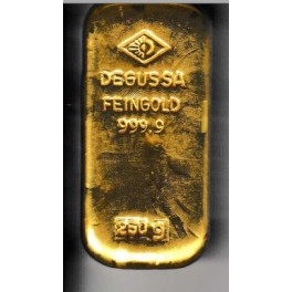250 Gramm Goldbarren Degussa Sargbarren