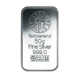 50 Gramm Silberbarren Heraeus Resale