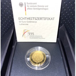 50 Euro Lutherrose 2017 mit Box und Zertifikat