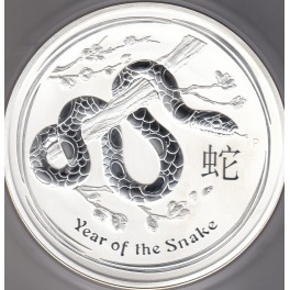 1 Kilo Year of the Snake/Schlange 2013 Silberm&uuml;nze gekapselt